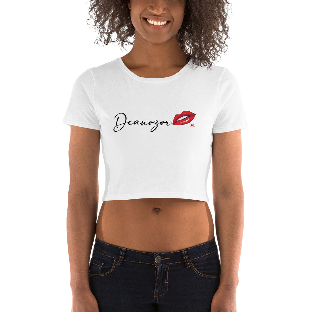 T-shirt Deanozor Crop-Top Signature Femina | imprimé écriture noir - Deanozor