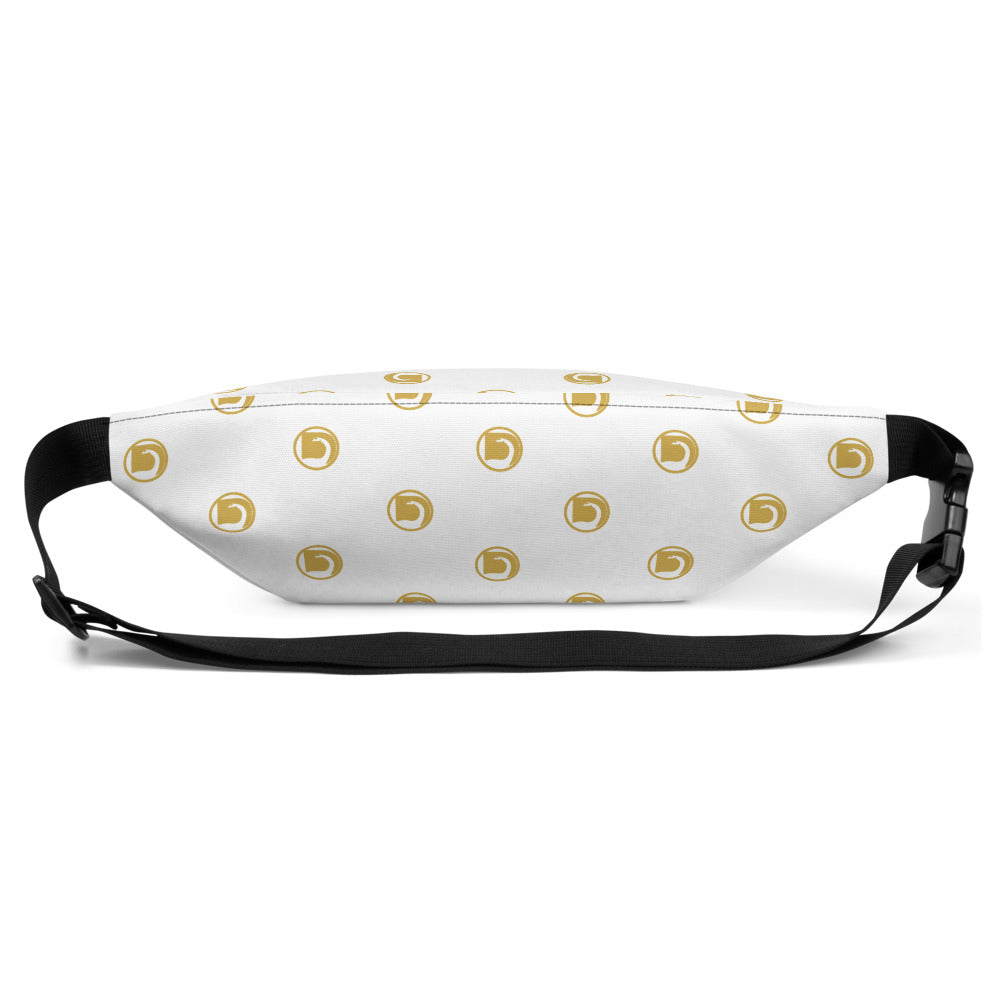 Sacoche Banane Deanozor Blanc | Mini logo d'or Tâche rouge imprimé - Deanozor