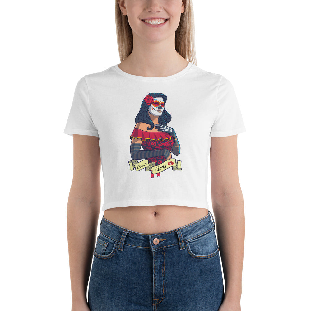 T-shirt Deanozor Crop Femme - Dean's Girls imprimé - Dia de los Muertos - Deanozor