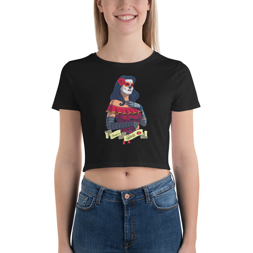 T-shirt Deanozor Crop Femme - Dean's Girls imprimé - Dia de los Muertos - Deanozor